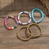 Holiday Soft Pottery Beaded Color Bracelet Set, Bohemian Flower Simple Bracelet
