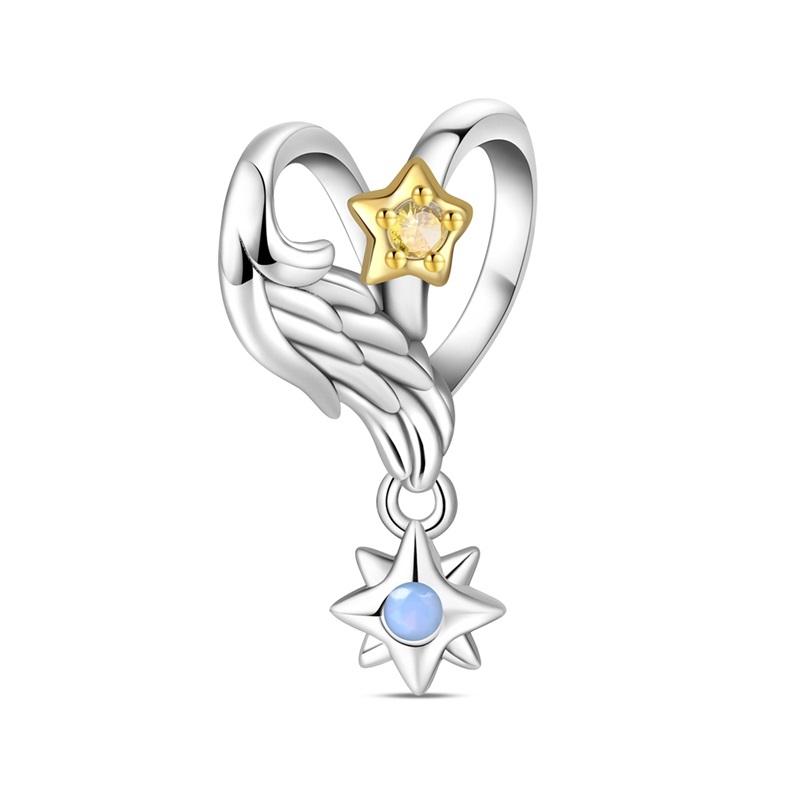 Copper Cross Saint Devil'S Eye Charms Bead Gold Plated Moon Pendant For Original Bracelet Women Jewelry Accessories