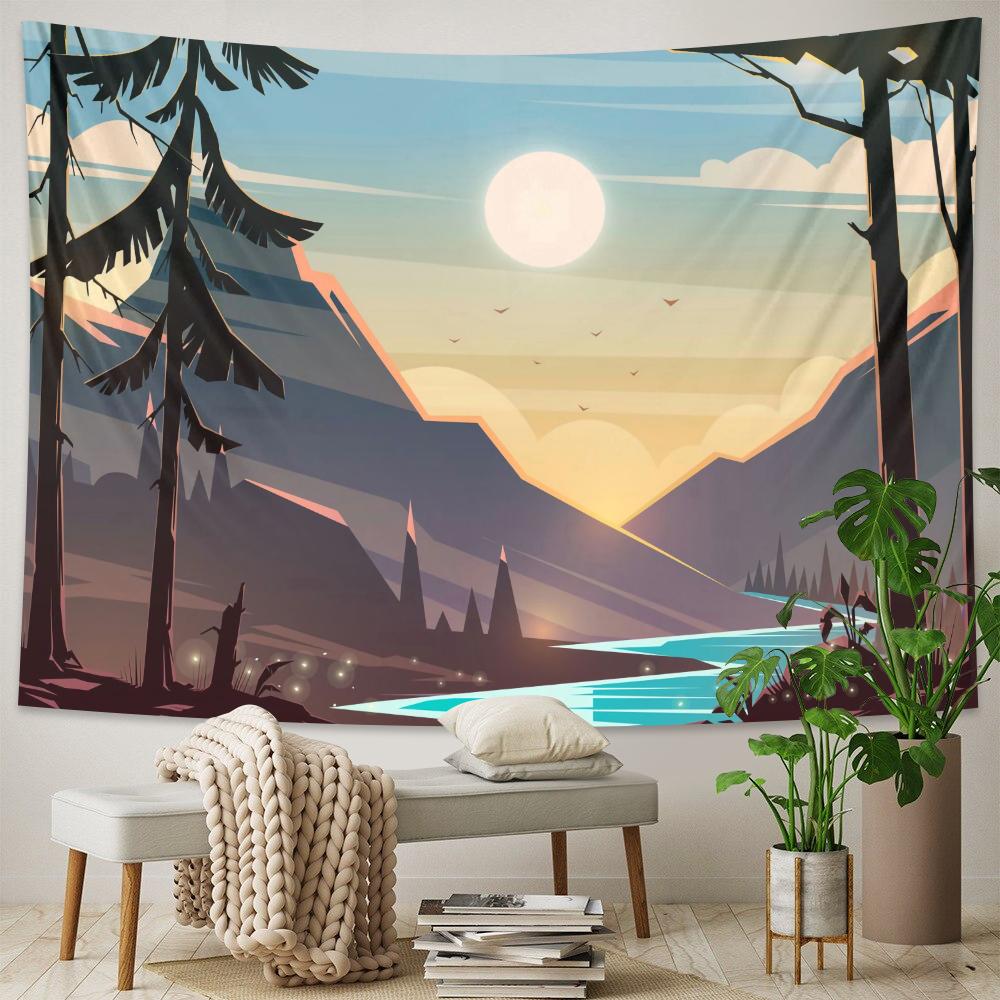 Moderne einfache Ölgemälde Wandteppich Hippie Tapisserie Boho Dekor Yoga Matte Blatt Strand Handtuch Zimmer Ästhetik Home Decor
