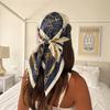 Luxury Brand 2026 Chain Print Square Silk Scarf for Women Hijab Hair Bands 70cm Neckerchief Female Satin Shawl Ribbon Headband