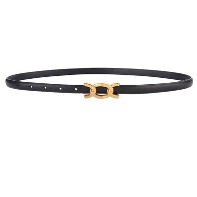 Leather Belt Women'S Fashion Decorative Coat Dress Trendy Fashion Black Thin Belt Hair