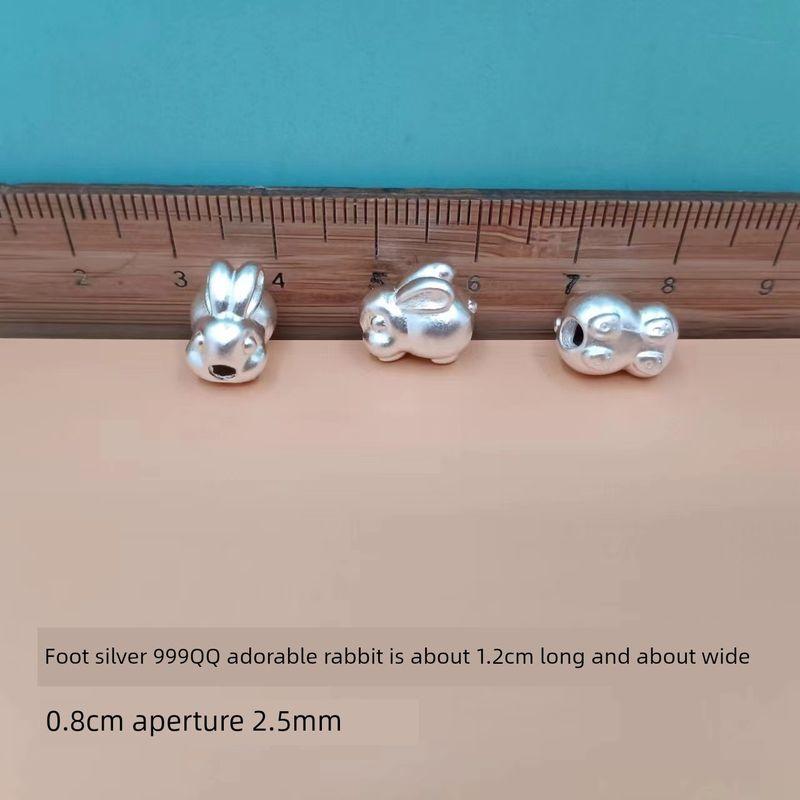 

DIY S999 Стерлинговое серебро Маленькая подвеска Шнурок для ношения Лилия Foot silver QQ cute rabbit