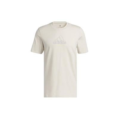 Letter Logo Print Casual Sports Short Sleeve T-shirt Men Tops Beige IB9425