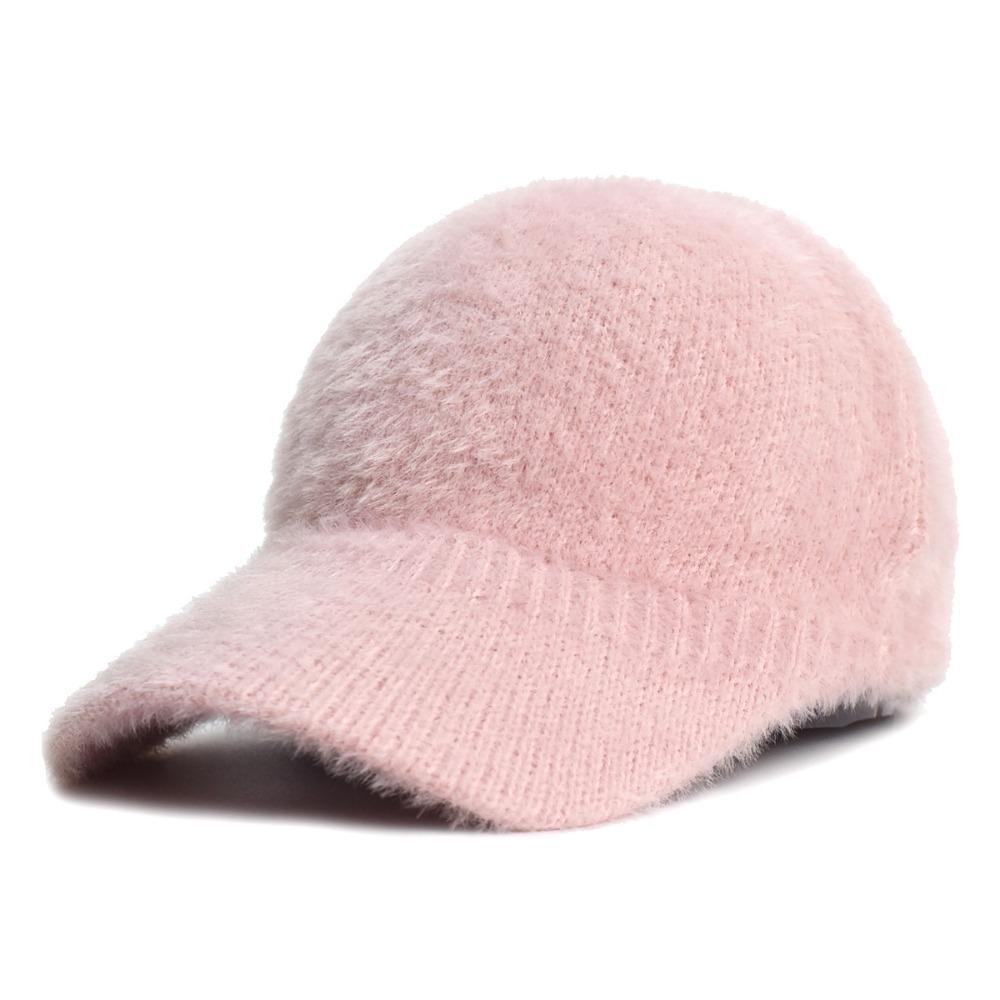 Thickening Fluffy Baseball Cap Keep Warm Fluff Hat New Knitted Hat