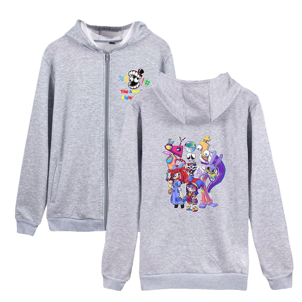 Móda Top s kapucí Dámské Pánské The Amazing Digital Circus Anime Potisk Bunda na zip Hip-hop Street Sports Pár Neformální Volná Mikina