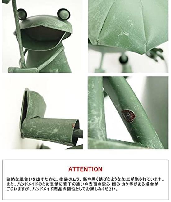 Murataya Sangyo Hanging Frog Umbrella 11 x 11 x 16 4876 Figurine, Approx. cm, Green,