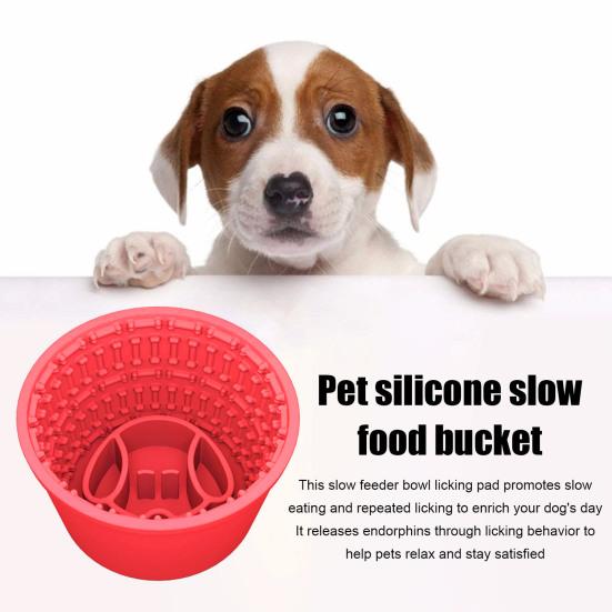 Dog Slow Feeder Lick Bowl Silicone Dog Licking Mat Treat Dispenser Anti-Choking
