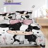 Cow Pattern Bedding Quilt Set Quilt Cover Pillowcase Home Decoration Birthday Gift (1 * duvet cover + 2 * pillowcase, without core)