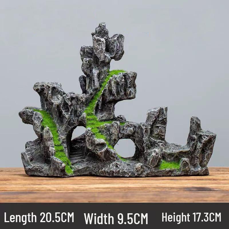Kleine dekorative Aquarium-Felsen und Garnelen-Versteckhöhle für Schreibtisch Wohnzimmer