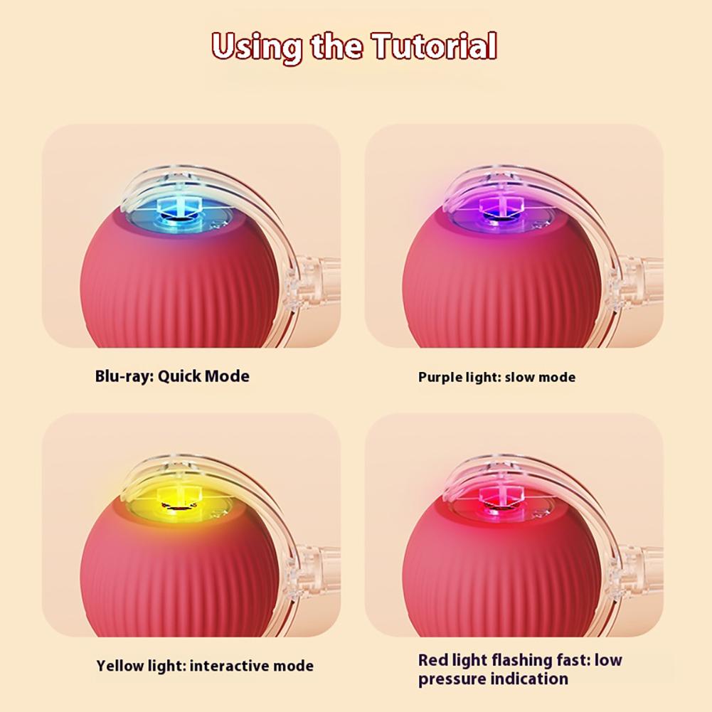 Cat Interactive Ball Toys Automatic Rolling Ball Faux Tail Rechargeable Smart Pet Electric Toy Dog Cat Training Imitate Mouse