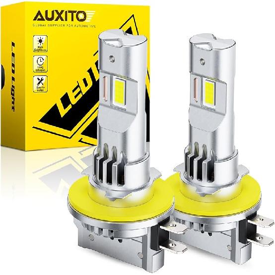 AUXITO H11B LED Bulbs, 600% Brighter Ultra-Bright, Plug N Play, Long Lifespan, No Flicker, 98% Compatibility, 2PCS