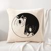 Music and Cat Cushion Cover Natural Linen Organic Fabric DoubleSided Printing Sofa Home Decor Breathable Bed Pillow