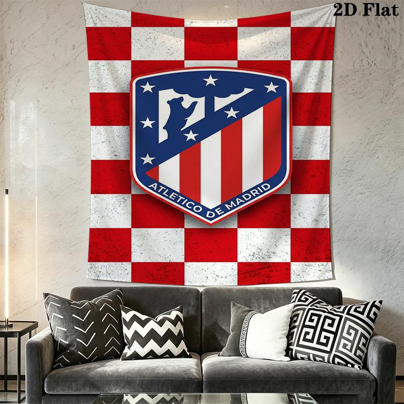 Atltico De Madrid Crest Wallpaper Bedding 1 Duvet Cover 2 Pillowcase Without Core Bedding Set Christmas Birthday Gift