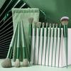 13pcs Makeup Brushes Set Synthetic Fiber Fluffy Strong Grasping Powder Eye Shadows Makeup Brushes Green