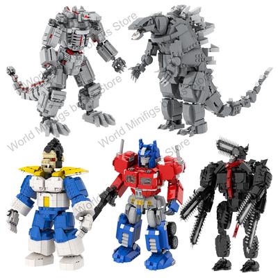 MOC Monstro Gigante Tijolos 1000 Peças Figuras de Filme de Anime Demônio da Motosserra Robô Blocos de Construção Compatíveis Brinquedos Para Crianças Adulto 3D