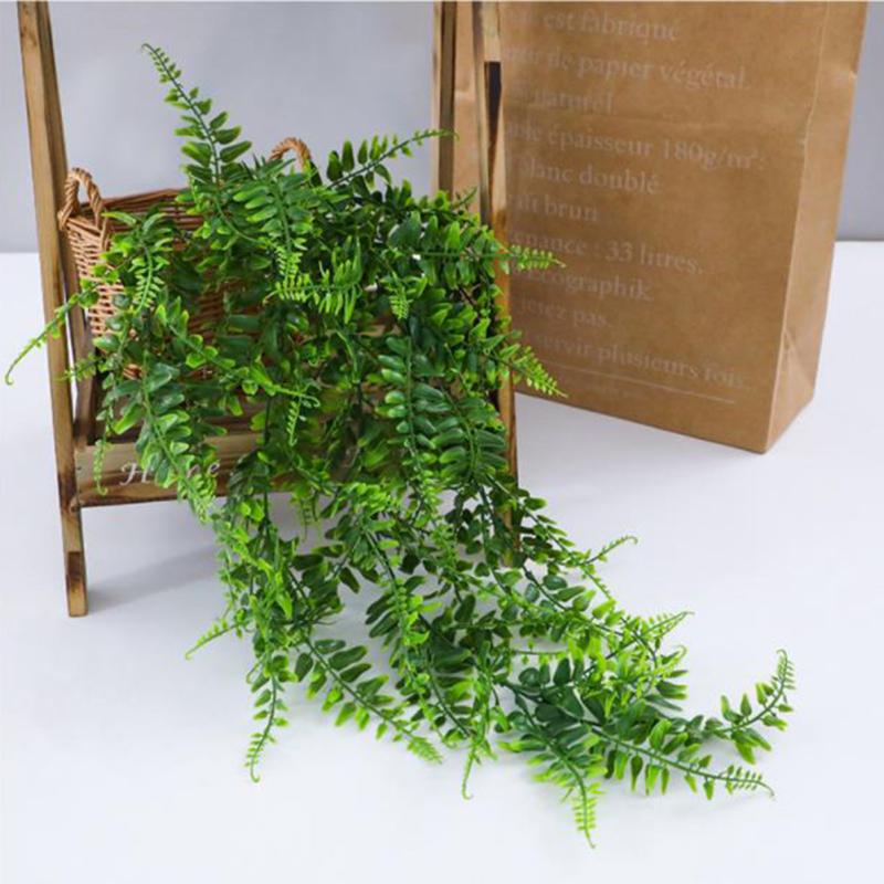 Fern Artificial Vines Hanging Wall Mounted Simulation Green Plant For Outdoor Balcony Garden