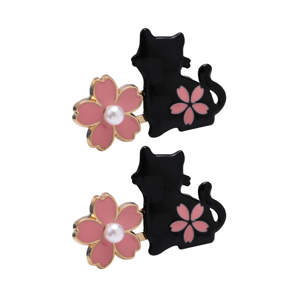 2 Pairs Jeans Button Pins Flower Cats Waist Buckles Detachable Trousers Waist Tightener Adjustable Trouser Button Pins