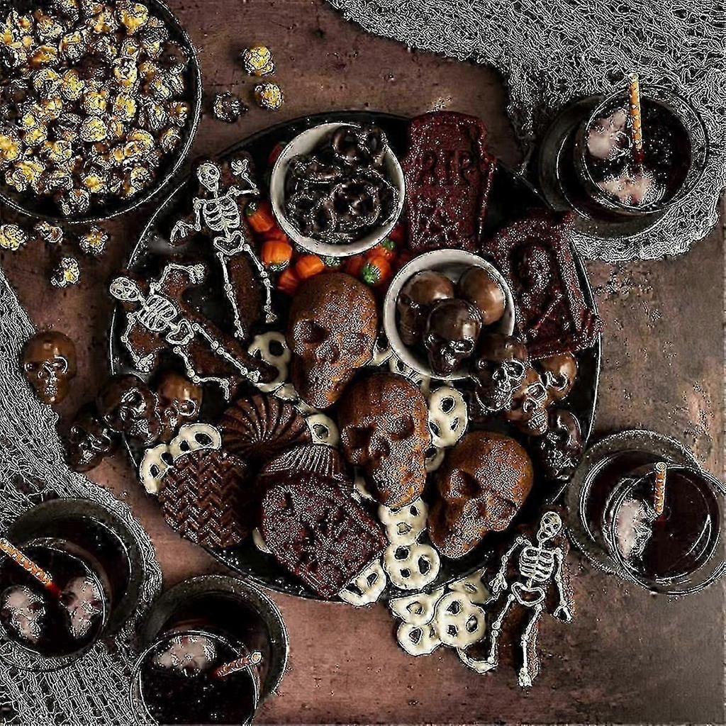 Halloween Bakeware Set, Skull-Shaped Cakelet Pan, Bronze Finish New Arrival