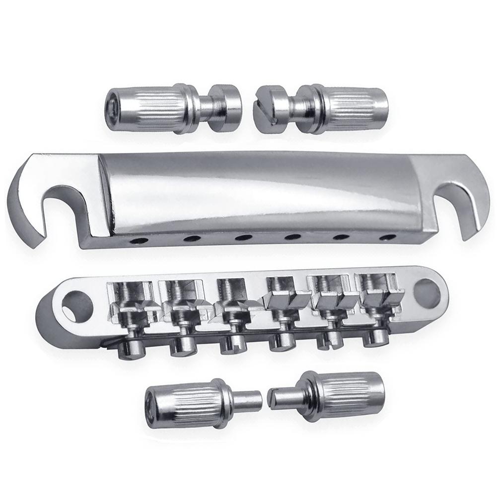 1 Set Gitarrenbrücke Saitenhalter-Kit Mit Stehbolzen Oberer Unterer Saitensattel Kompatibel Für Les Paul Sg E-Gitarre