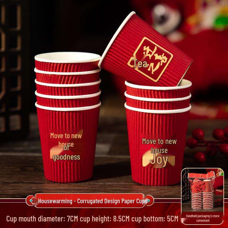 Housewarming Disposable Thickened Paper Cups for New Home Ceremony