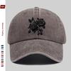 Pc Elegant Black Rose Pattern Printed Baseball Cap Truck Driver Papa Hat Comfortable Lightweight Headwear Adjustable Closure