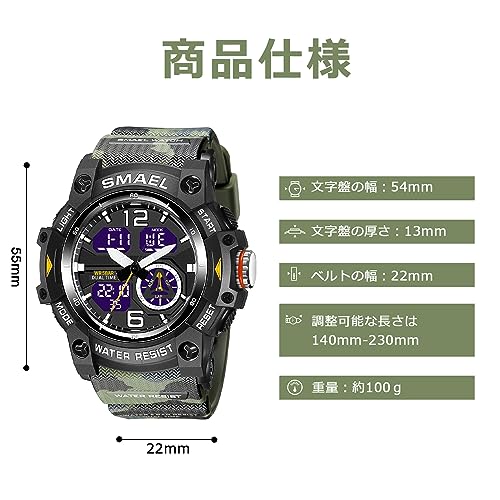 BEN NEVIS Men's Digital Watch, Waterproof, Multi-Function Sports Watch, Stylish and Simple Design with LED Display, Perfect for Running, Sports, and O