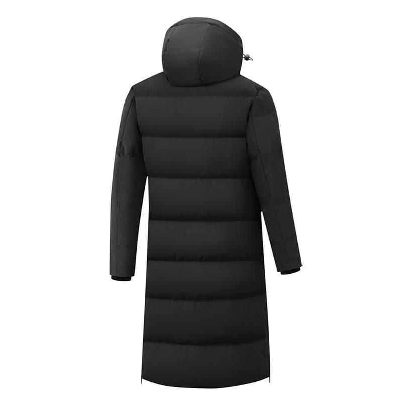 Men's Long Sports Down Coat - Over-the-Knee Winter Jacket for Students