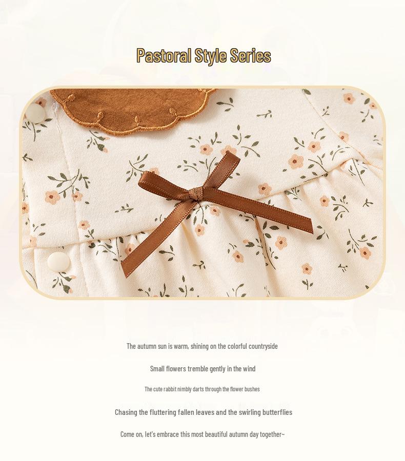 Spring & Autumn Style Infant & Toddler Long-Sleeve Pants Set: Fashionable Print, Two-Piece Outfit for Girls Aged 0-6 Years