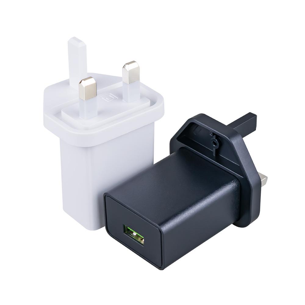 10W UK Plug UKCA Certified Wall Adapter Charger USB Power Adapter 5V 2A Fast Charging for IPhone Mobile/Laptop ABS Material