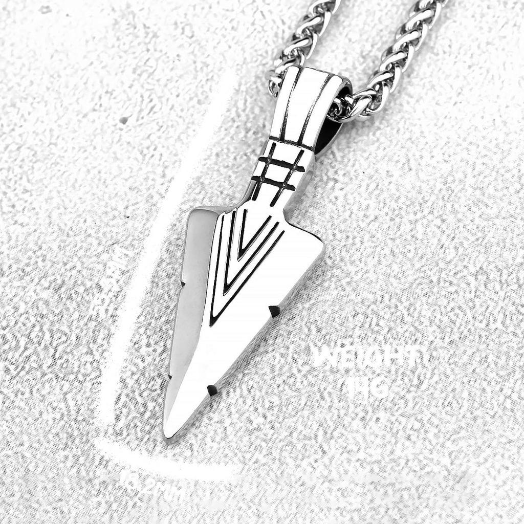 Retro Viking Spear Arrowhead Kunai Primal Necklaces for Men Rock Punk Stainless Steel Tribal Pendants Jewelry New In Necklace