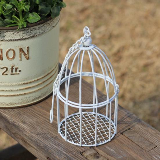 Yousheng Miniature Birdcage Ornaments, Decorative Mini Birdcage Figurine, Cute Garden Succulents Pot Decor Tea Banquet