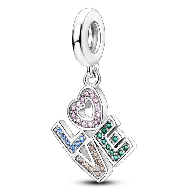 925 Silver Heart Silver Series Pendant Charm Beads Fit Original Bracelet Necklace For Women Diy Making Jewelry Gift