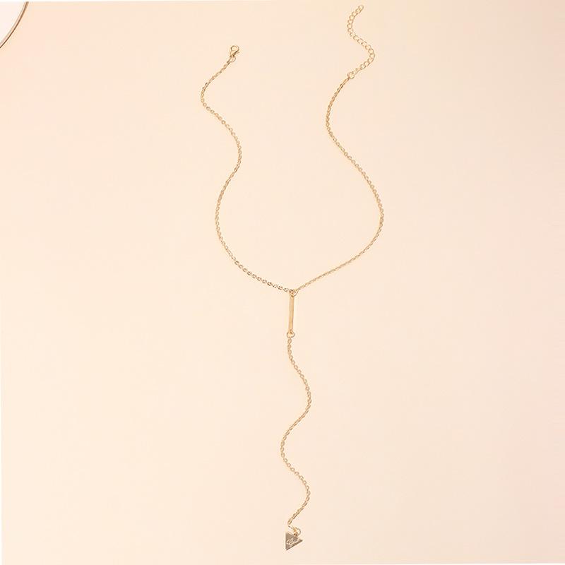European and American New Accessories Geometric Triangular Tassel Necklace Ins Fashion Personality Long Collarbone Chain
