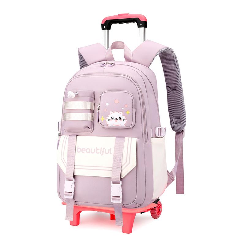 New Style Trolley Schoolbag for Primary School Students  Boys  Girls  Children  Middle School Students Can Climb Stairs with Large Capacity