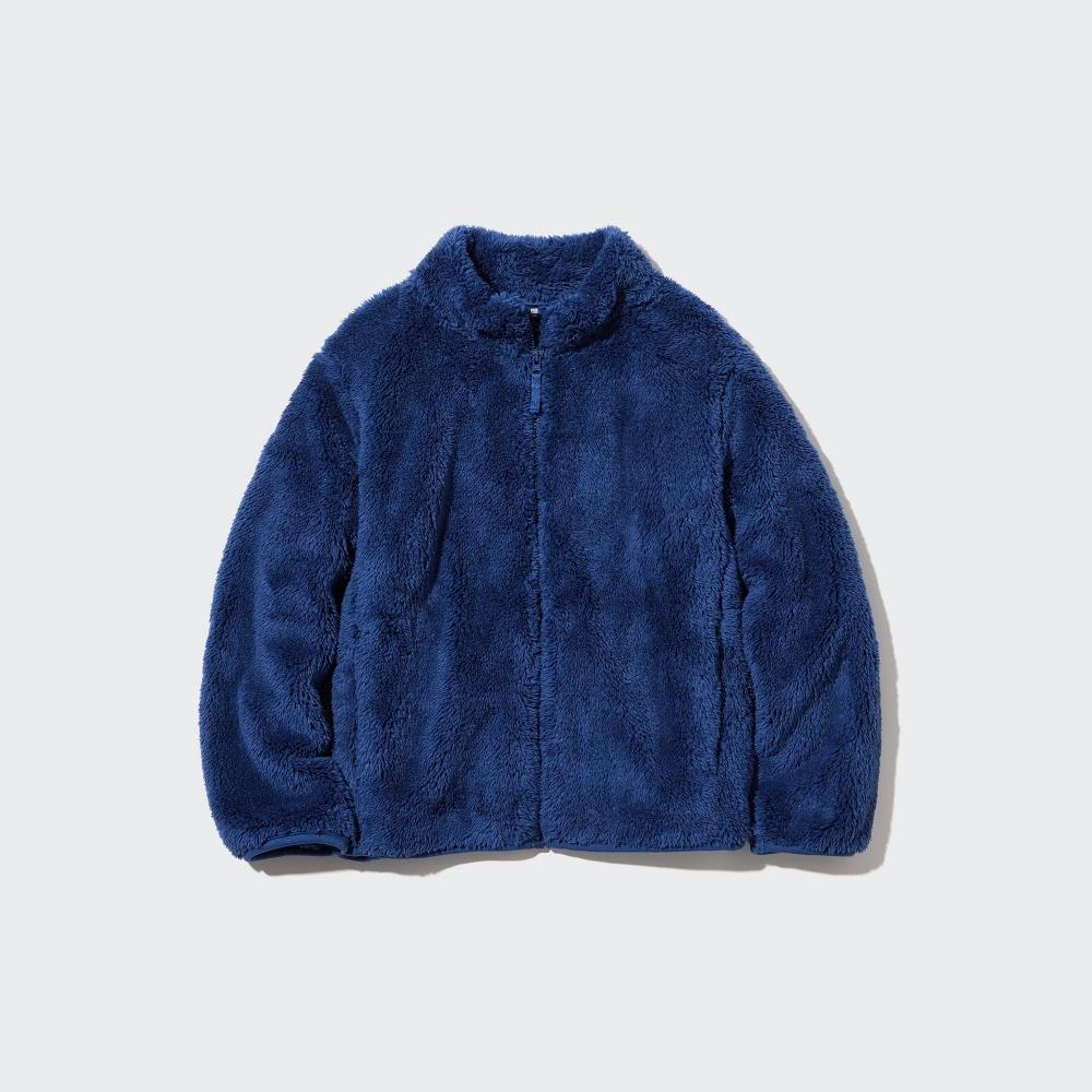 Uniqlo Japonia Dziecięca Kurtka Polarowa z Pełnym Zamkiem Błyskawicznym z Długim Rękawem