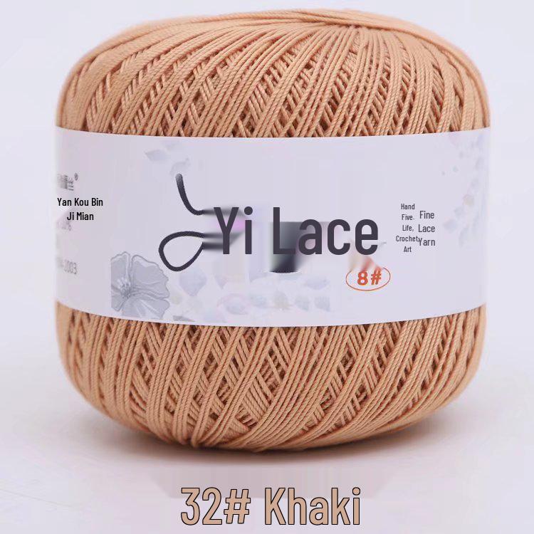 8# 100% Cotton Lace Yarn - 50g Ball, 400m, Strong Twist Crochet Thread for Hand-knitting, Flowers, Hats, and Cardigans - Free Shipping.