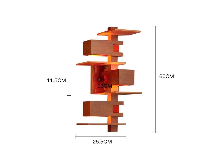 Ancient Style Creative Wall Lamp Retro Style Solid Wood Lamp Bedroom Lamp Background Wall Decoration