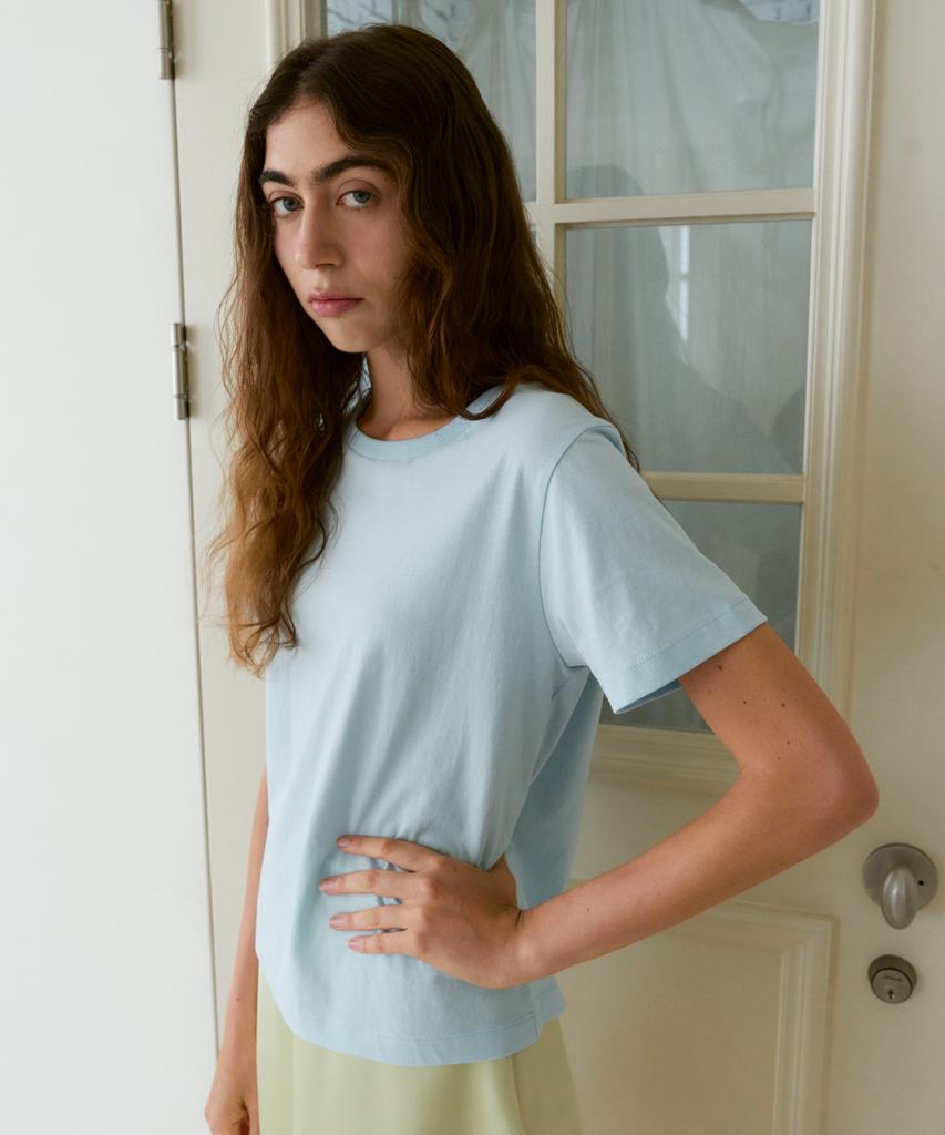 38COMEONCOMMON Regular Cotton T-Shirt (Sky Blue)