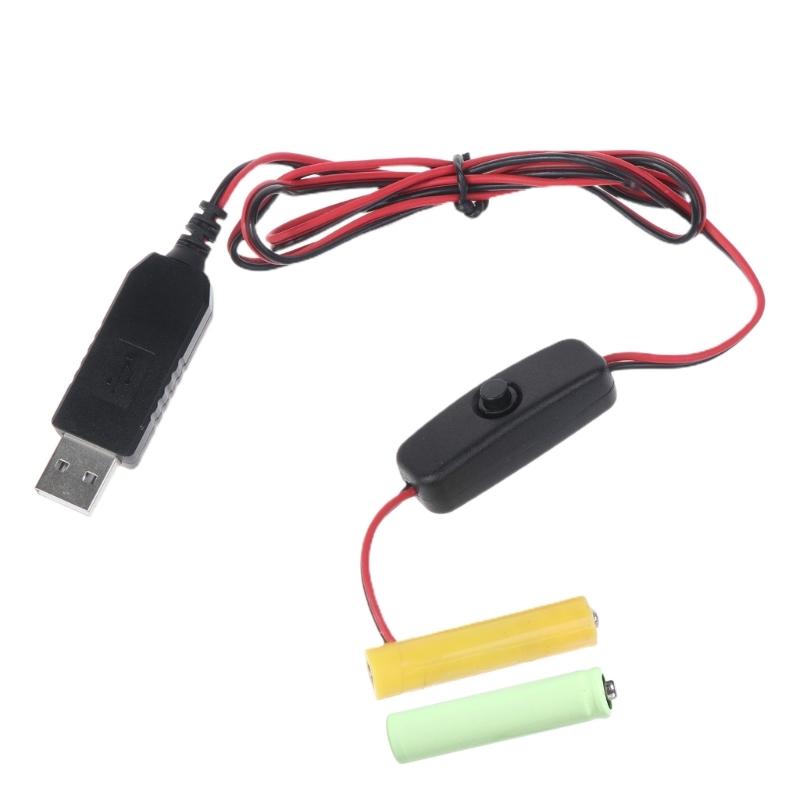 

USB Power Converters Boost Battery Eliminators Replace 2pcs 1.5V LR03 3A Connect for LED Light Remote Control 1