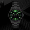 Men’s Fashionable Luminous Quartz Watch with Steel Band and Calendar