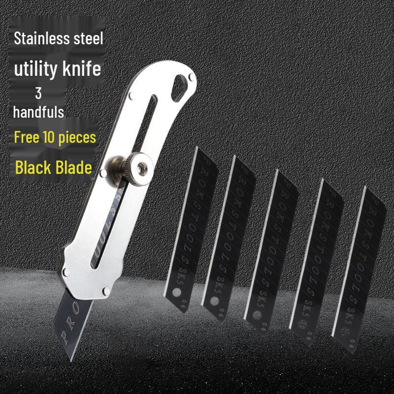Heavy-Duty All-Steel Stainless Utility Knife - Industrial-Grade Wallpaper & Paper Cutter