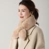 100%Rabbit Fur Cross Scarf Shawls Women Winter Thicken Plush Fashion Fake Collar Soft Warm Neck Cover Ring Scarves Lady Girl