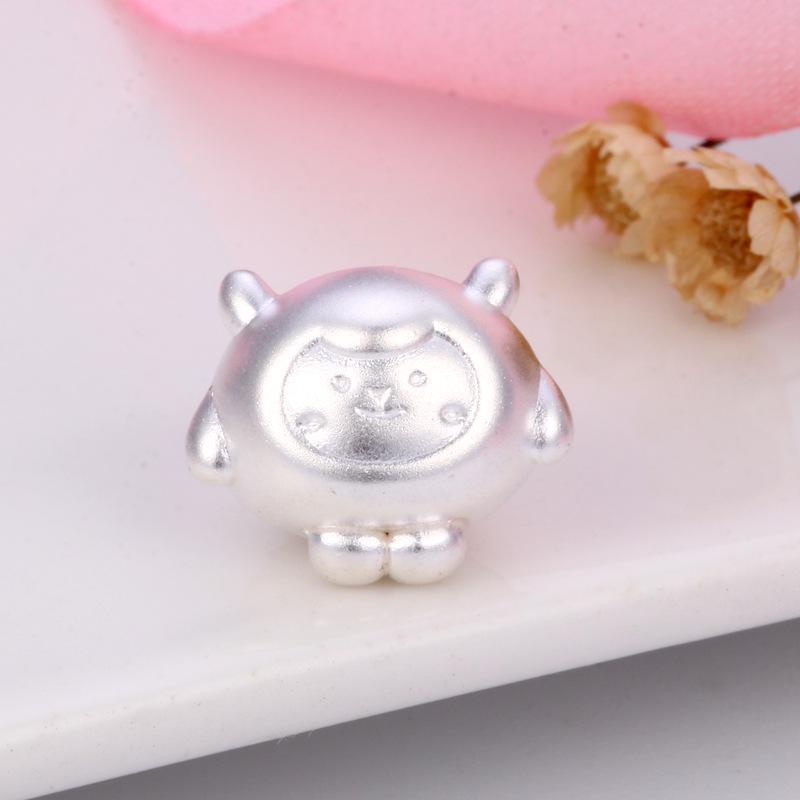 Sterling Silver 999 Pure Silver Sheep Bead DIY Party Bracelet Accessory