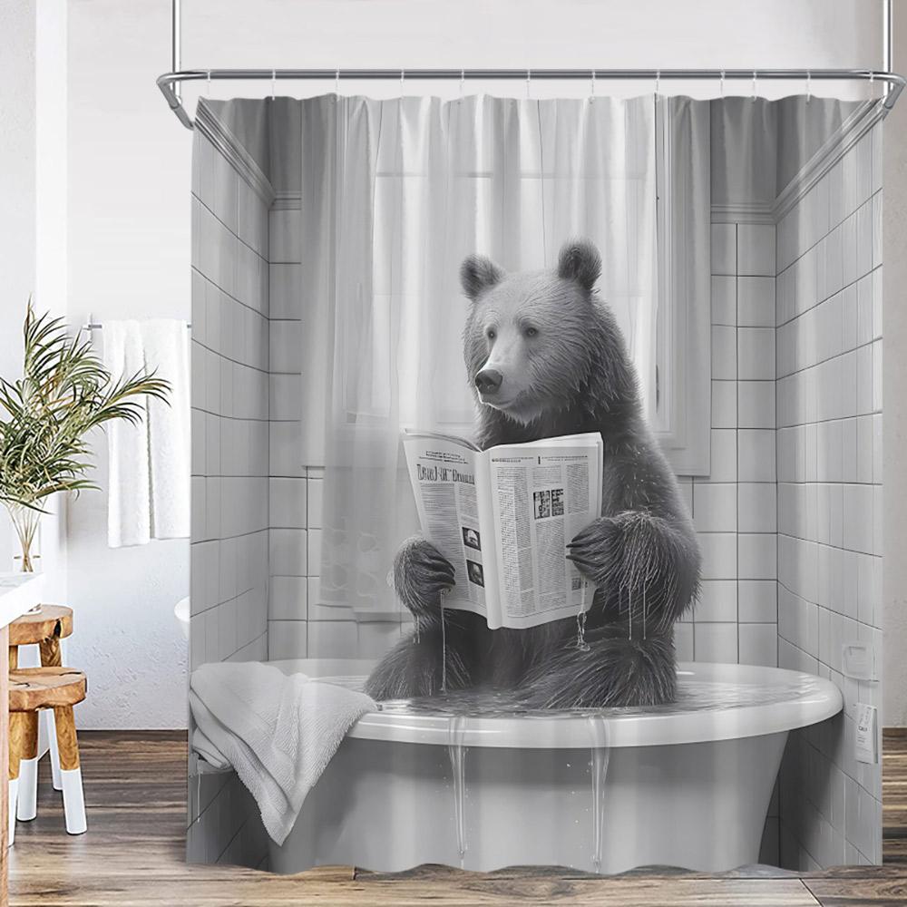 Lustige Tiere Baden Duschvorhänge Hochlandrind Schweine Kaninchen Hunde Badewanne Badezimmer Dekor Polyester Duschvorhänge mit Haken