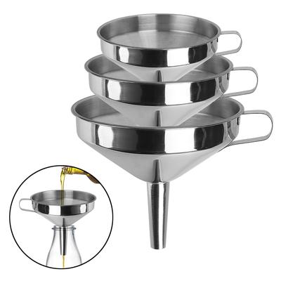 Metal Funnel Stainless Steel Wide Mouth Funnels With Detachable Filter Bar Wine Beer Oil Flask Funnel