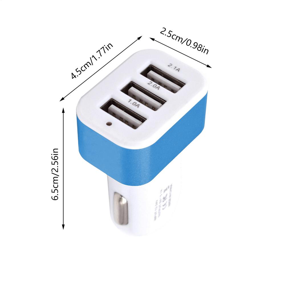Cell Phone Car Charger Car Charger With 3 USB Ports For Mobile Phones Efficient Heat Dissipation Design Automotive Charging Tool
