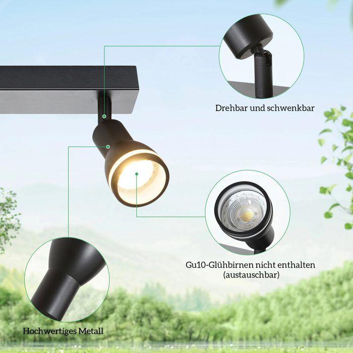 Spot de plafond - NETTLIFE - Spot plafond noir Nettlife - 2 x GU10 - Aluminium - Tête pivotante