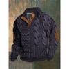 Men S 3d Printed Stand Collar Polo Sweatshirt With Buckle Streetwear