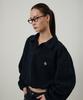 LMOOD WOMEN Boucle Fleece Pique T-Shirt Navy