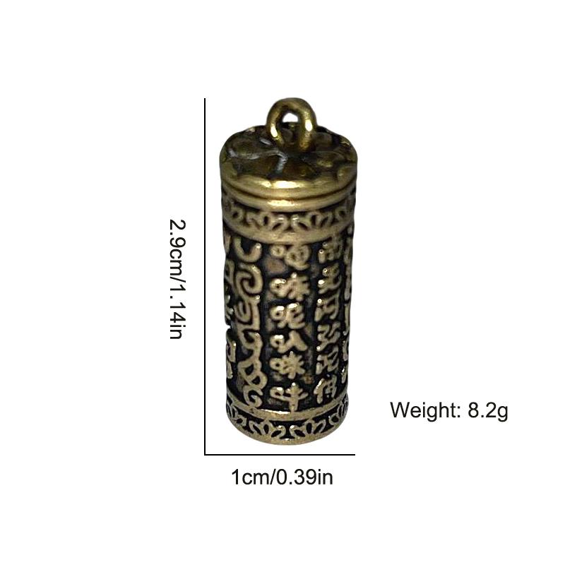 

Vintage Brass Scripture Pendant Safety Auspicious Pendant Detachable Pendant 2.9*1cm